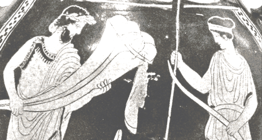 Greek vase painting — cornucopia of plenty, Amalthea namesake